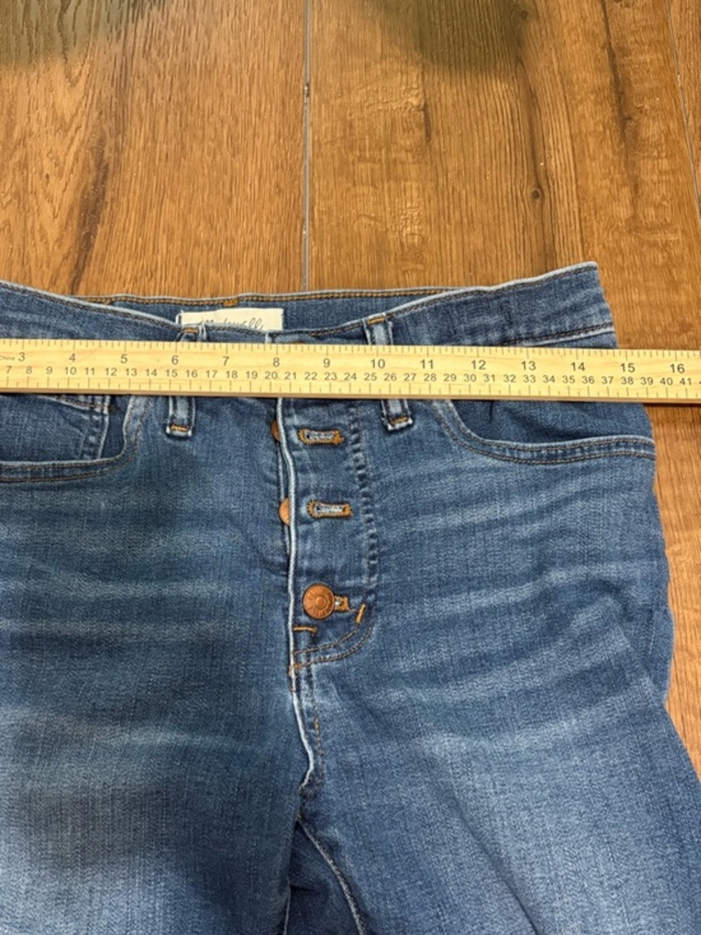 Madewell 9” Mid Rise Skinny Jeans 27 Button Fly Raw Hem - Picture 6 of 8